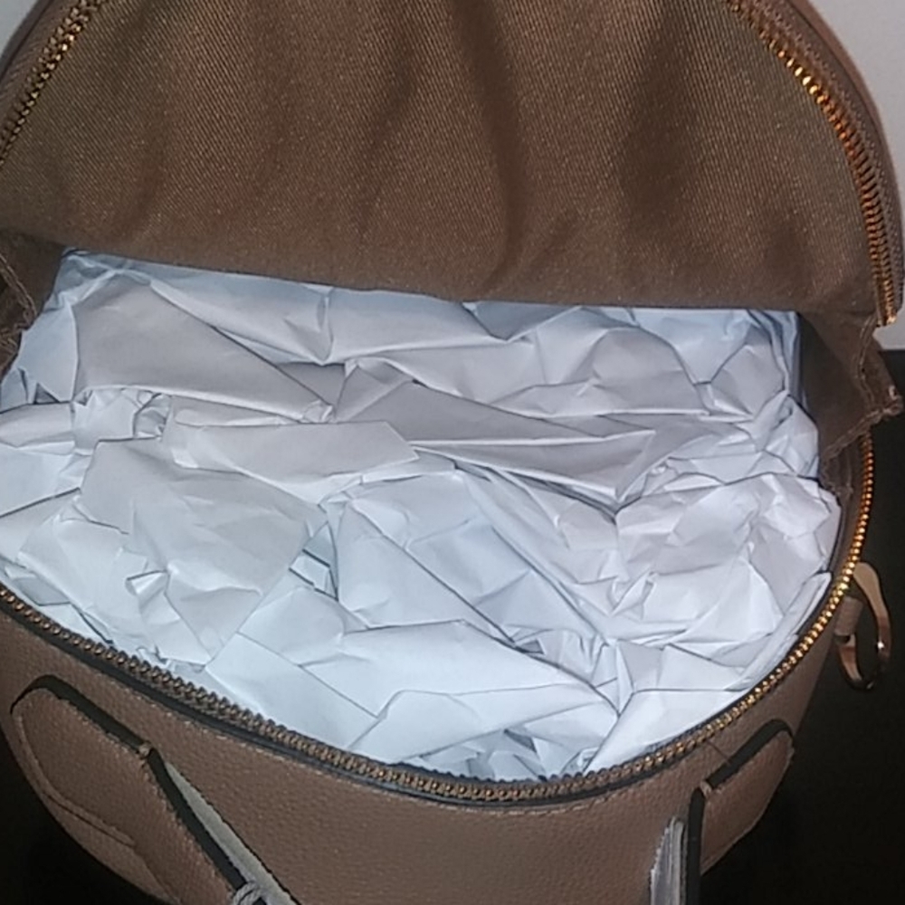 Tan Backpack With Inside & Outside Pockets - Picture 5 of 7